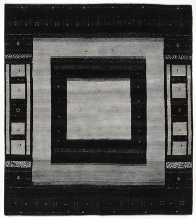 Gabbeh Loribaft Rug Hand Knotted 251X283 Black/Dark Grey India