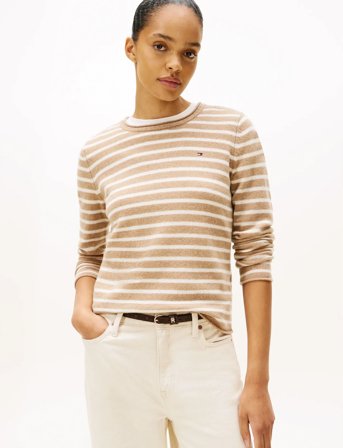 Tommy Hilfiger Soft Wool C-Nk Sweater - Beige - XL