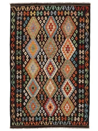 162X251 Koberec Orientální Kelim Afghán Old Style Černá/Hnědá (Vlna, Afghánistán)