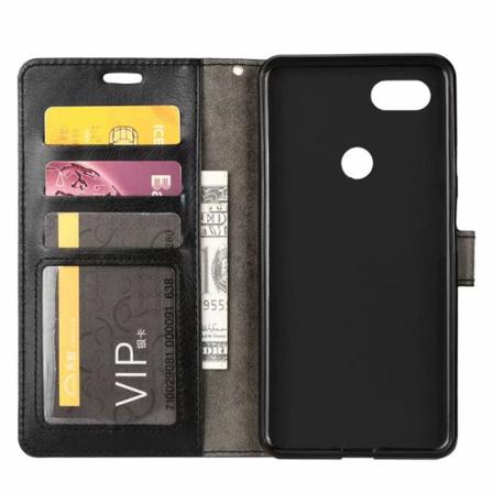 Motorola Moto E6 Plus Plånboksfodral PU-Läder 4-FACK Svart