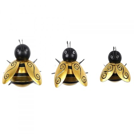 3-pack metallbi väggkonst skulpturer trädgårdsdekorationer, Ha