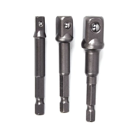 3 st Impact Driver Borr Hylsadapter Nyckel 6.35mm