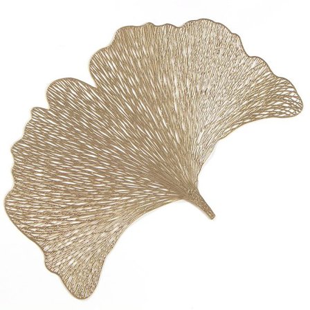Set med 4 PVC-isolerade placemats Bronzing Ginkgo Leaf Tray Mat F
