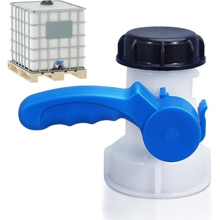 1000l Säiliöventtiili muovia, venttiili 1000l säiliöön, 1000l säiliöadapteri, IBC-adapteri, IBC yleisadapteri, tyhjennysventtiilille, 