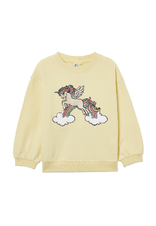 RIKIKI Collegetröja med frottémotiv NICE Hoodies & sweatshirts Gul 122/128