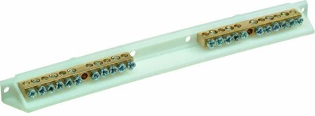 Hager VZ724 Nollskena 2-polig 5 klämmor per pol, Elfördelning & strömförsörjning