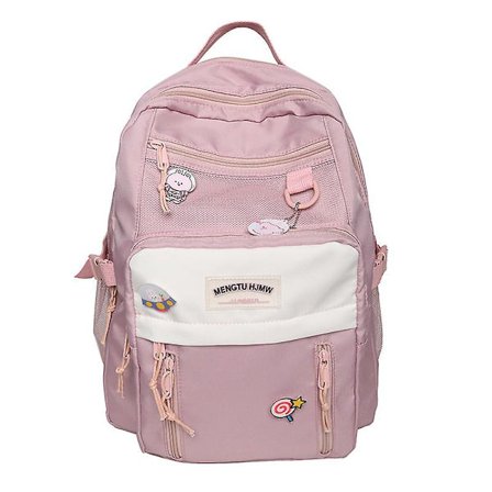 Unixinu Nylon Vandtæt kvinders rygsæk Preppy Style Ren farve skoletasker Søde rygsække til kvindelige studerende Teenagepiger W