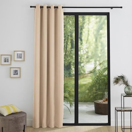 Pimennysverhot, 140 x 260 cm, polyesteri, korkean tarkkuuden kangas, yksivärinen, minimalistinen tyyli, beige, yksi paneeli