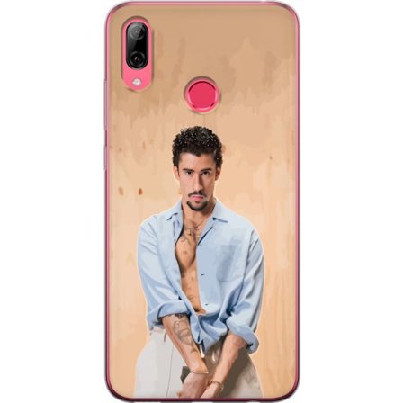 Kompatibelt Mobildeksel til Huawei Y7 (2019) Bad Bunny Super Bowl-inspirert grafikk med NFL-trofé og San Francisco-bro i sportdesign