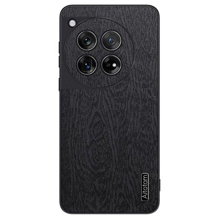 SKALO OnePlus 12 5G PU-nahka Hybridi Suojakuori - Musta