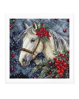 Broderikit Tavla Vinter häst