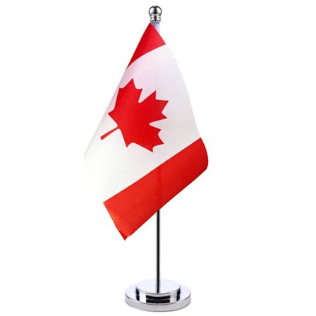 14x21cm skrivbordsflagga, liten kanadensisk flagga för konferensrum, mötesrum, bord, stång