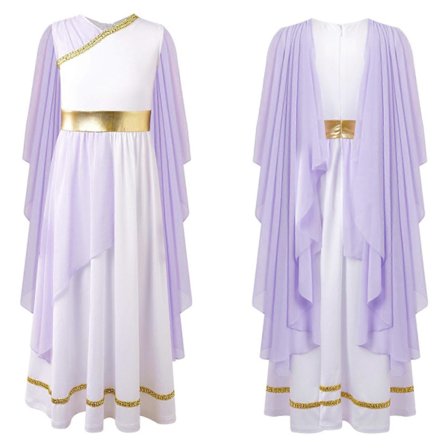Græsk børnekostume Piger Romersk kjole Antikkens Grækenland Toga Kjole Rom Prinsesse Adel Cosplay Maskeradekjole Up_Kvalitetsgaver lavendel