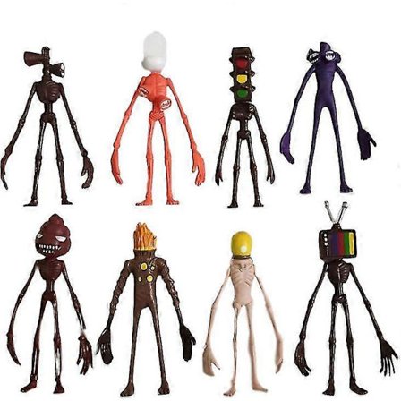 8 kpl Siren Head -lelut Sarjakuva Eläinhahmo Kauhumalli Nukkekokoelma Lasten Lahjaksi