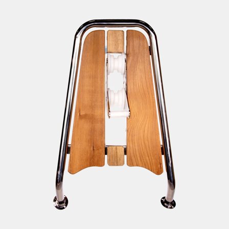 Pulpito per barca a motore con rullo dell'ancora NOCK Bowbase Anchor, teak & acciaio inossidabile resistente agli acidi, 33 x 70 x 48 cm