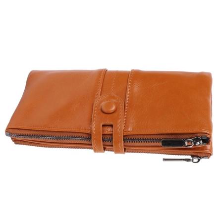 Anti-magnetisk lommebok Stor kapasitet glidelåslukking retro stil PU skinn damelommebok