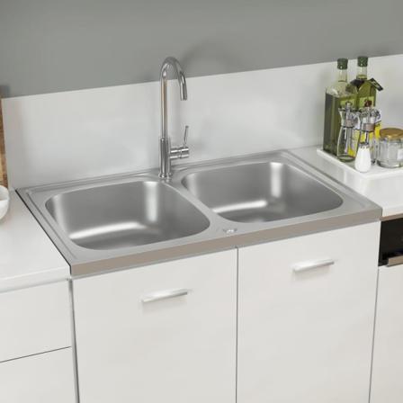Dubbla Diskhoar Silver 800x500x155 Mm Rostfritt Stål Silver