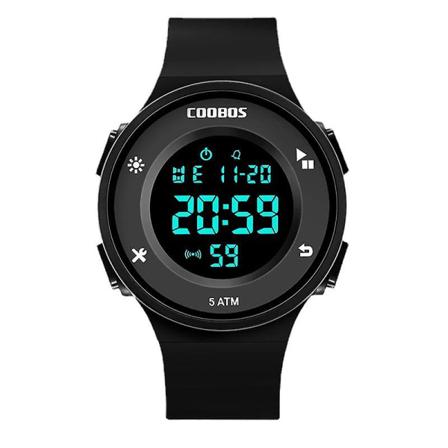 50 M Vanntett Svømme Sports Elektronisk Klokke Vanntett Led Lysende Enkelhet Par Klokker 0991 black