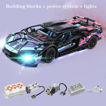 1314 delar tekniska 1:14 svart lila sportbil byggklossar montera racingfordon tegel leksaker födelsedagspresent till barn pojke