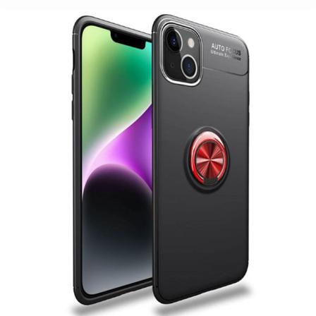 Slim Ring Case Apple Iphone 14 Plus - Svart/röd