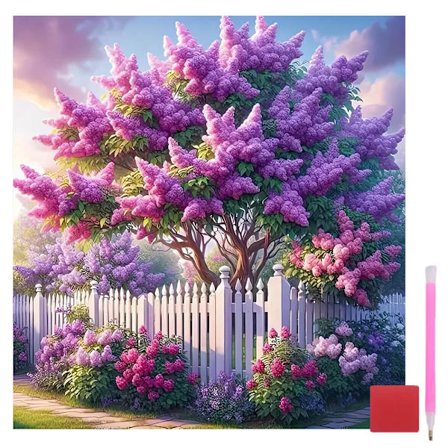 DIY Blomster Diamant Kunst Sæt til Voksne, Træ Diamant Maleri til Begyndere, Diamant Kunst Malerisæt, Fuld Bor Gemme Maleri til Voksne, Hjem 