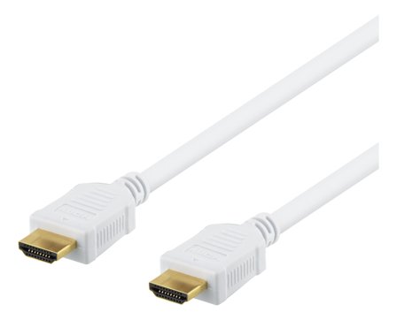 Deltaco HDMI-1070AD - HDMI med Ethernet-kabel - HDMI (hann) til HDMI (hann) - 10 m - hvit - 4K-støtte