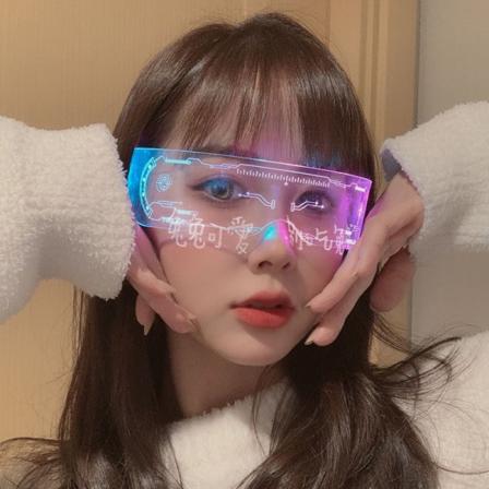 LED Luminous Solglasögon Vintage Punk Goggles Män Dam Mode A OneSize A OneSize