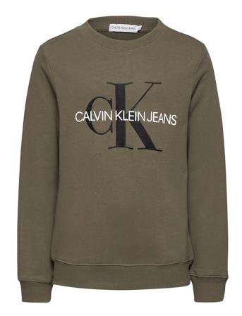 Monogram Logo Sweatshirt Sweatshirt Trøje Grøn Calvin Klein