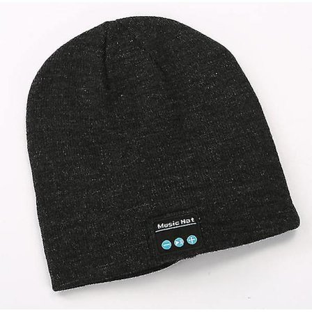 Bluetooth 5.0 Musiikkipipo, Miesten lahja Bluetooth-neulehattu stereokuulokkeilla ja mikrofonilla Hands Free Talking(harmaa)