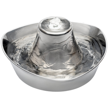 Drinkwell - Seaside fontene for kjæledyr i rustfritt stål, grå 1,8 L - Katt - Matplass og vannfontener for katt - Vannautomater for katt - ZOO.no