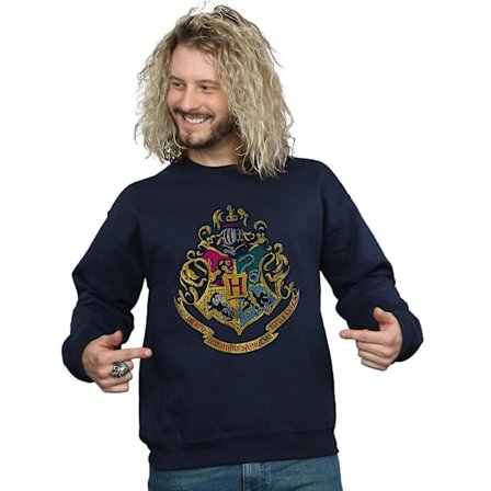Harry Potter Herre Hogwarts Distressed Crest Sweatshirt