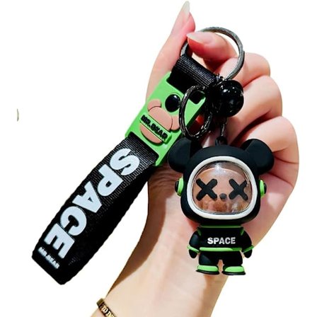 Søt kul astronautdrakt rombjørn nøkkelring kreativ PVC stående bjørn tegneserie