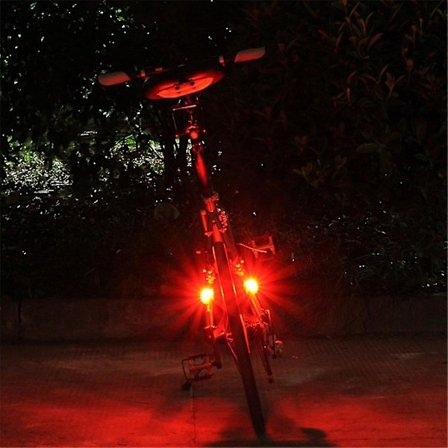 LED Cykel Baglygte Bike Advarselslampe Rund Hjerte USB