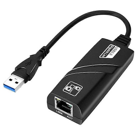 Ethernetadapter Höghastighets Plug Play ABS USB 3.0 till RJ-45 1G Gigabit Nätverkskort för Dator