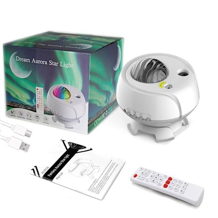 Star Projector Night Light, färgglad LED för Aurora Starry Projector för Smart Phone, Fjärrkontroll, för rummet