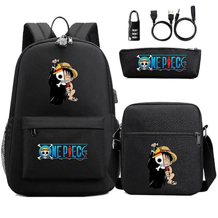 Luffy skolväska - Vattentät rese-USB-stöldskyddad ryggsäck för kvinnor och män - Laptop resväska med utomhussporter Mochilas hög kvalitet