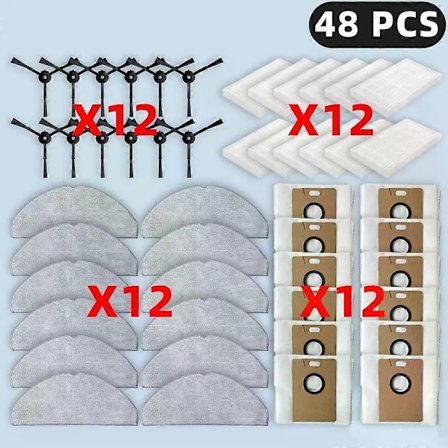 Gjelder for (TP-Link Tapo RV30 Max Plus / RV20 Max Plus) Reservedeler Filter Sidebørste Moppeklut Støvpose Tilbehør-Xin