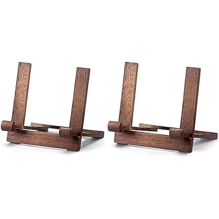 2-pak træ displayhylde, staffeli fotostativ til kort billedfotodekoration