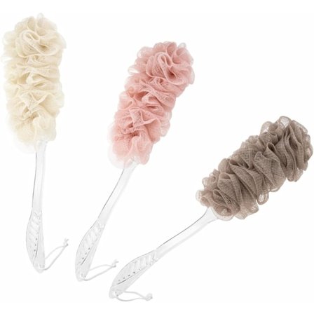 Duschborste, Exfolierande Loofah Långt Handtag Puff Badborste, Ryggskrubb Kroppsskrubb Puff Hårband Mjuk Nätborste Loofah Nät Svamp