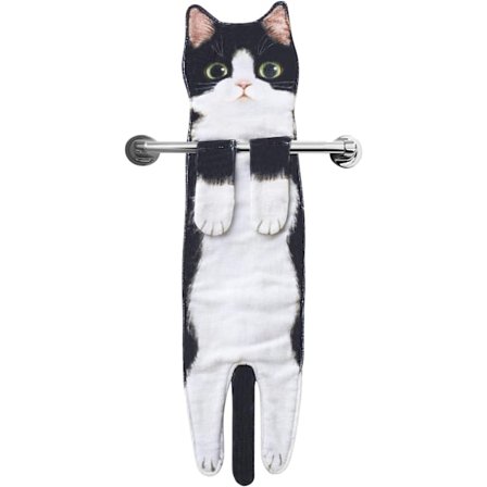 Morsomme håndklær med katter for baderom og kjøkken, hengende vaskekluter