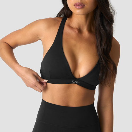 ICANIWILL Luxe V-hals Sports-bh Sort - Bodyman.dk