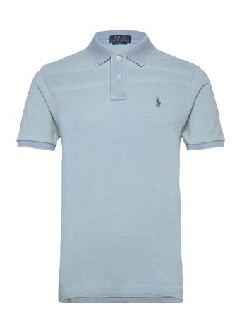 Slim Fit Mesh Polo Shirt Tops Polos Short-sleeved Blue Polo Ralph Lauren
