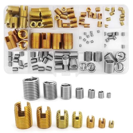 116 stk Galvaniseret Rustfrit Stål Selvskærende Gevindindsatser M3 M4 M5 M6 M8