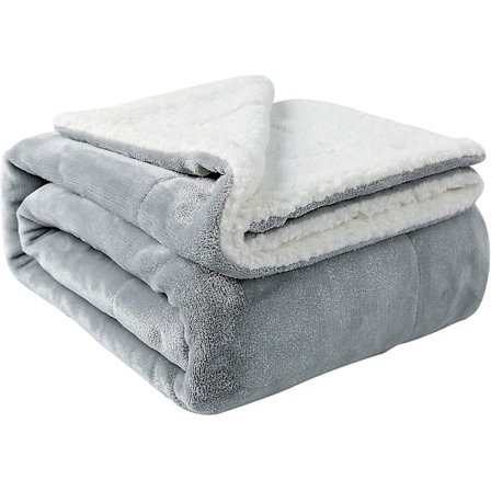 Sherpa filt - Varm filt för vintern - Supermjuk, luddig flanellfleece/ullliknande vändbar sammet