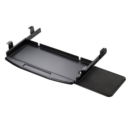 Utdragbar tangentbordshylla med musyta för montering under skrivbord