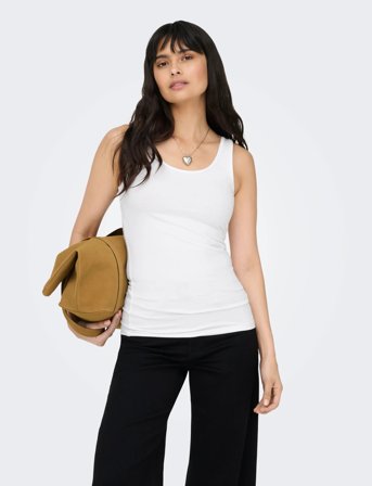 ONLY Onllive Love S/L Tank Top Noos - White - L