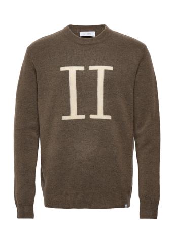 Encore Intarsia Recycled Knit Neulepaita Pyöreä Kaula-aukko Vihreä Les Deux
