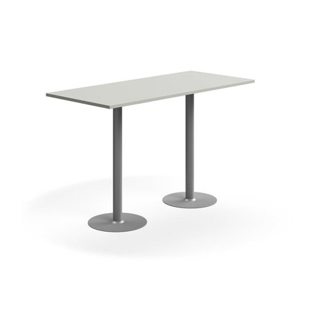 Bar table VERTICUS, 1800x800x1100 mm, light grey/silver