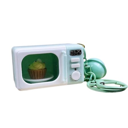 Roterande Kontroll Miniatyr Ugn Nyckelring Tillbehör Med Ljud- och Ljusfunktioner ABS Tillverkad Rollek Lärverktyg Mintgrön