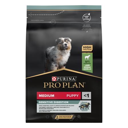 Purina Pro Plan - Puppy Sensitive Digestion Medium Lamb tørrfôr til valper 3 kg - Hund - Hundefôr & hundemat - Tørrfôr for hund - ZOO.no